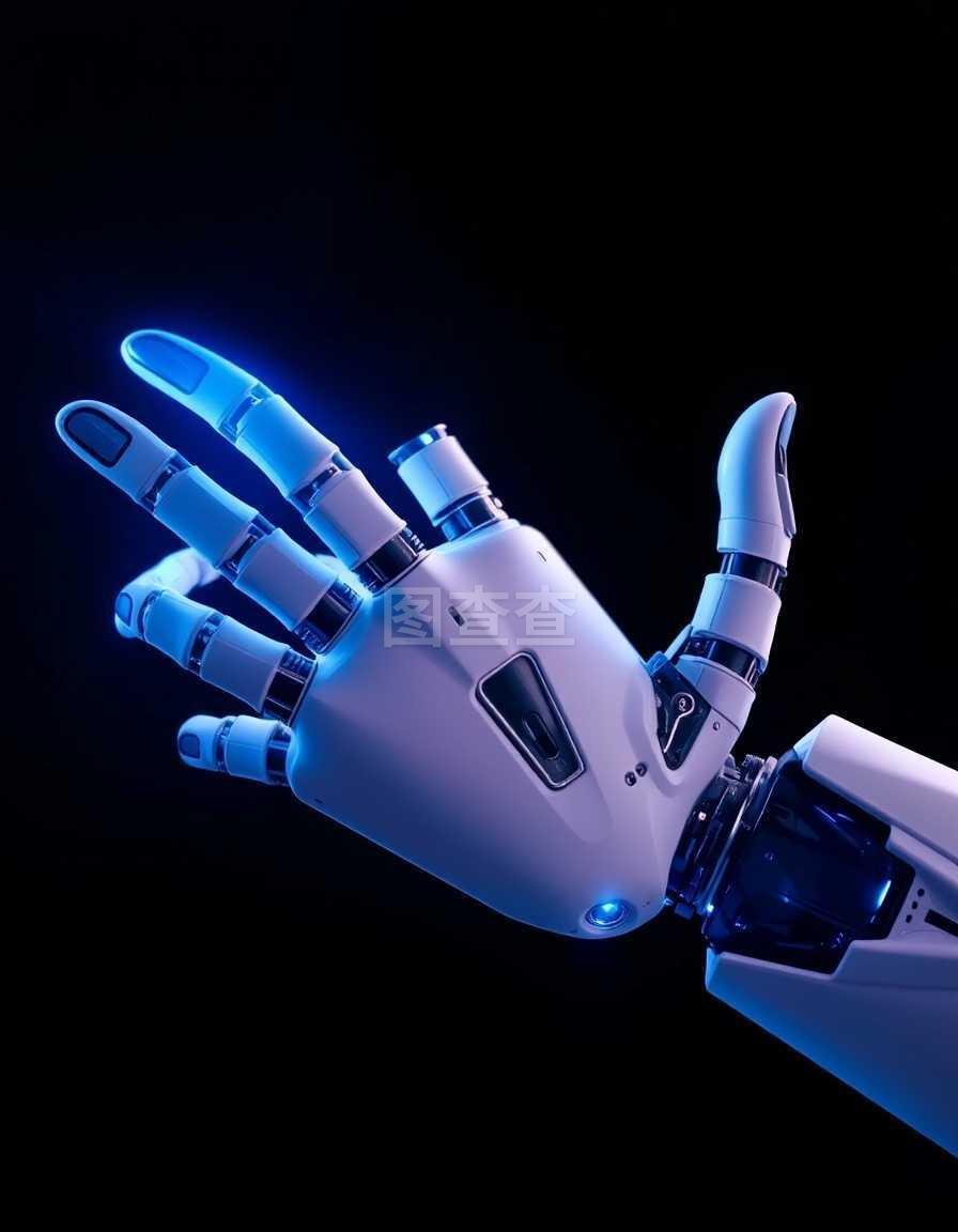 帶有藍光的機械手
